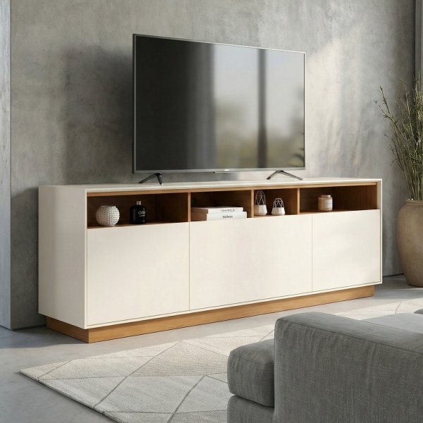 01 rack bancada buffet orion 180cm cinamomo off white