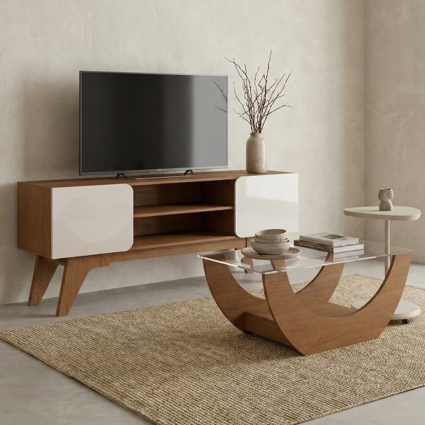 01 sala de estar duetto mesas centro apoio rack tv 65 cinamomo off white