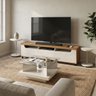 01 sala de estar mercury rack tv 75 mesa centro 2 mesas apoio cinamomo off white