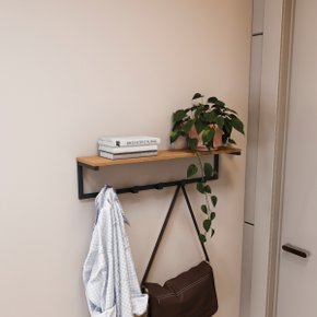 15 cabideiro industrial de parede com prateleira e ganchos