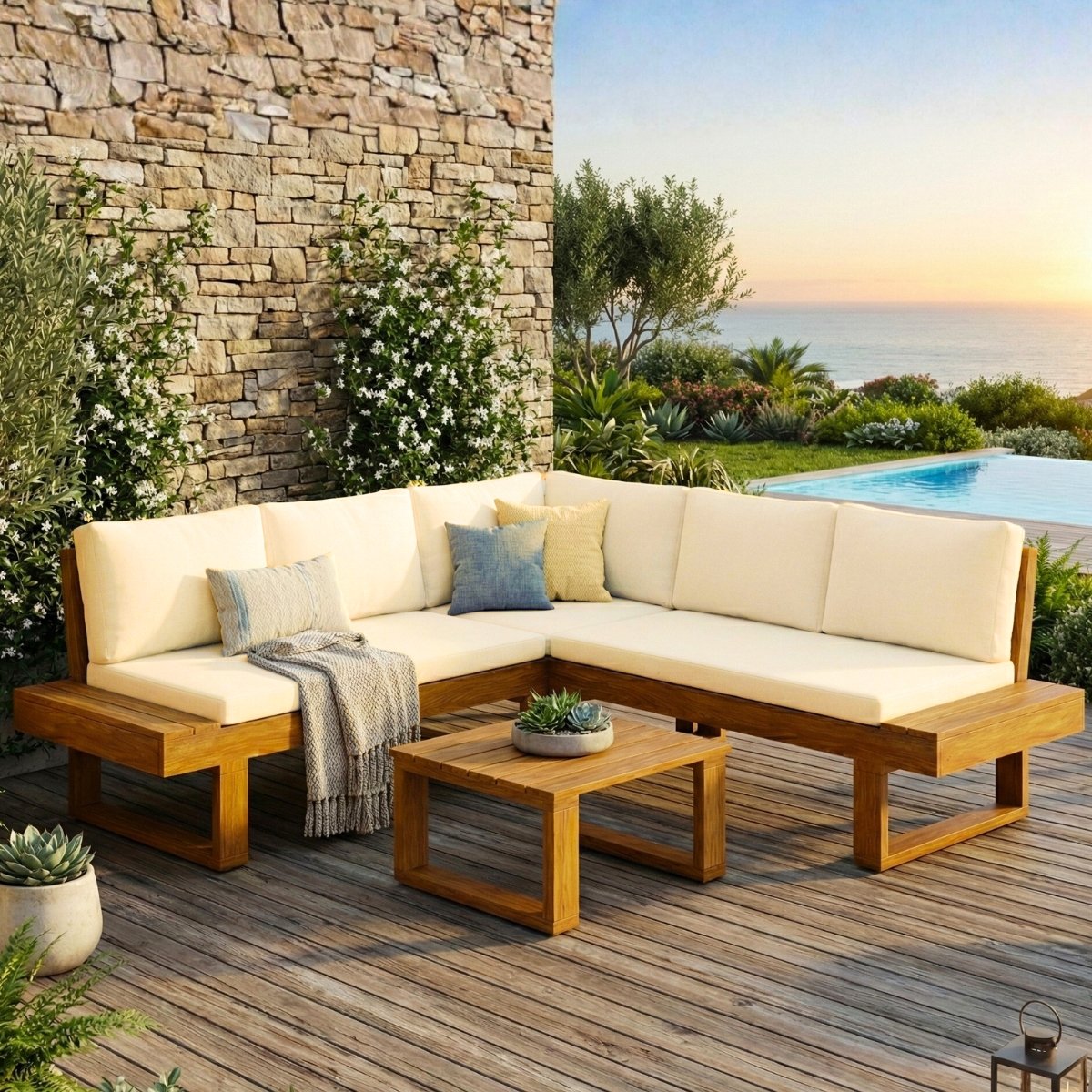 Conjunto Sofá Modular Luise em área externa